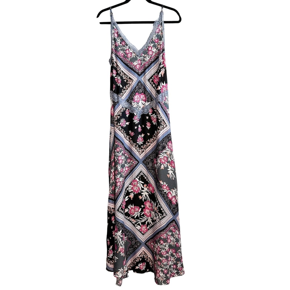 Free People Intimately Stevie Boho Maxi Dress Floral Patchwork Lace Trim Size XS - Picture 3 of 13